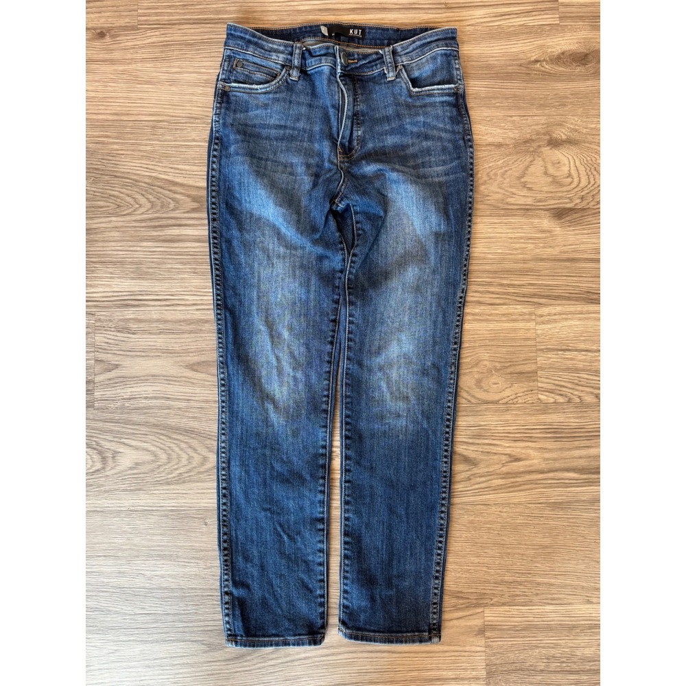 KUT from the Kloth Womens Size 4 Straight Leg Jeans Medium Wash Denim High Rise